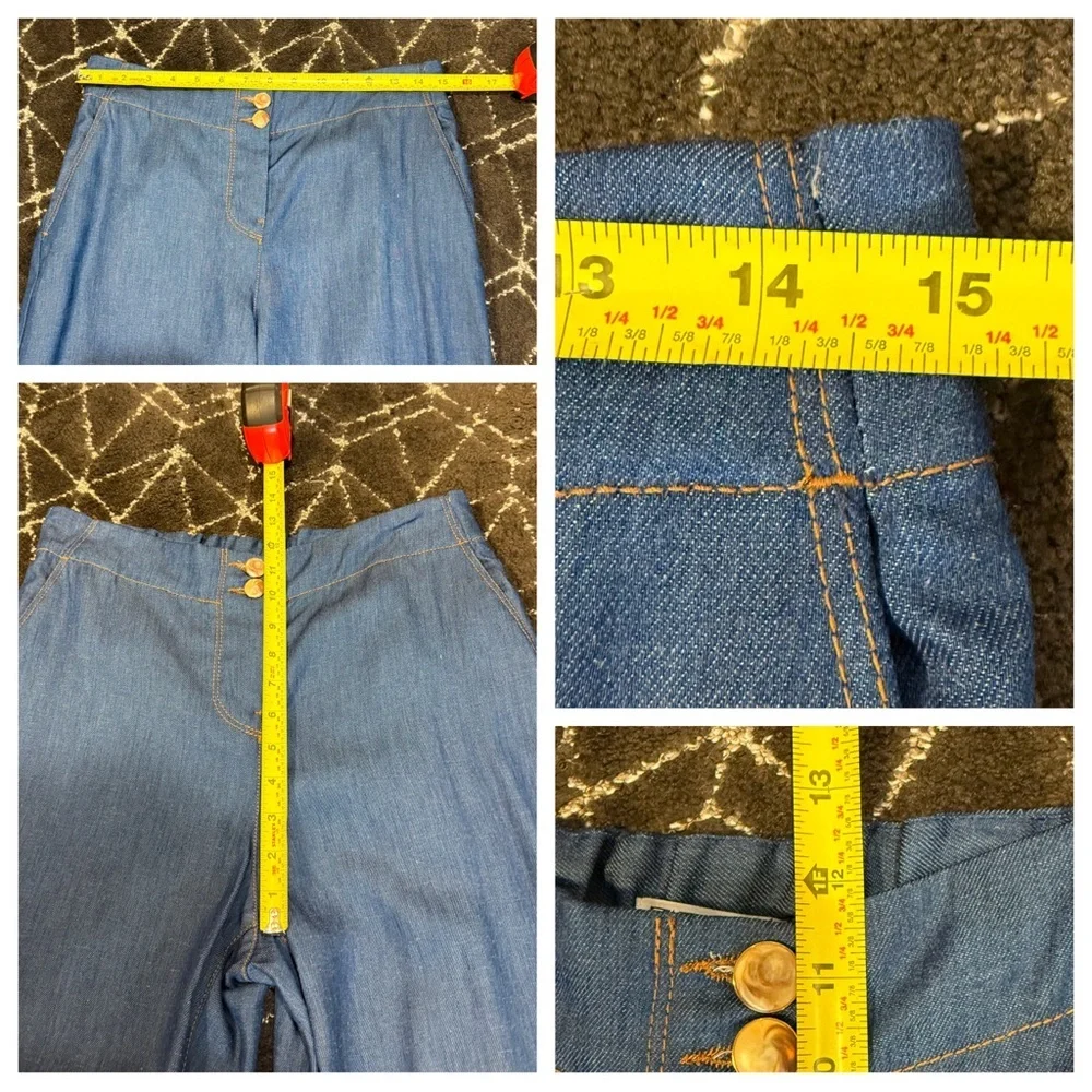 NWT! ZARA DENIM EFFECT OVERSIZED BLAZER and WIDE LEG PANTS INDIGO